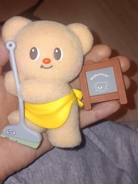 Butterbear Beige Plush Bear Toy with Yellow Apron
